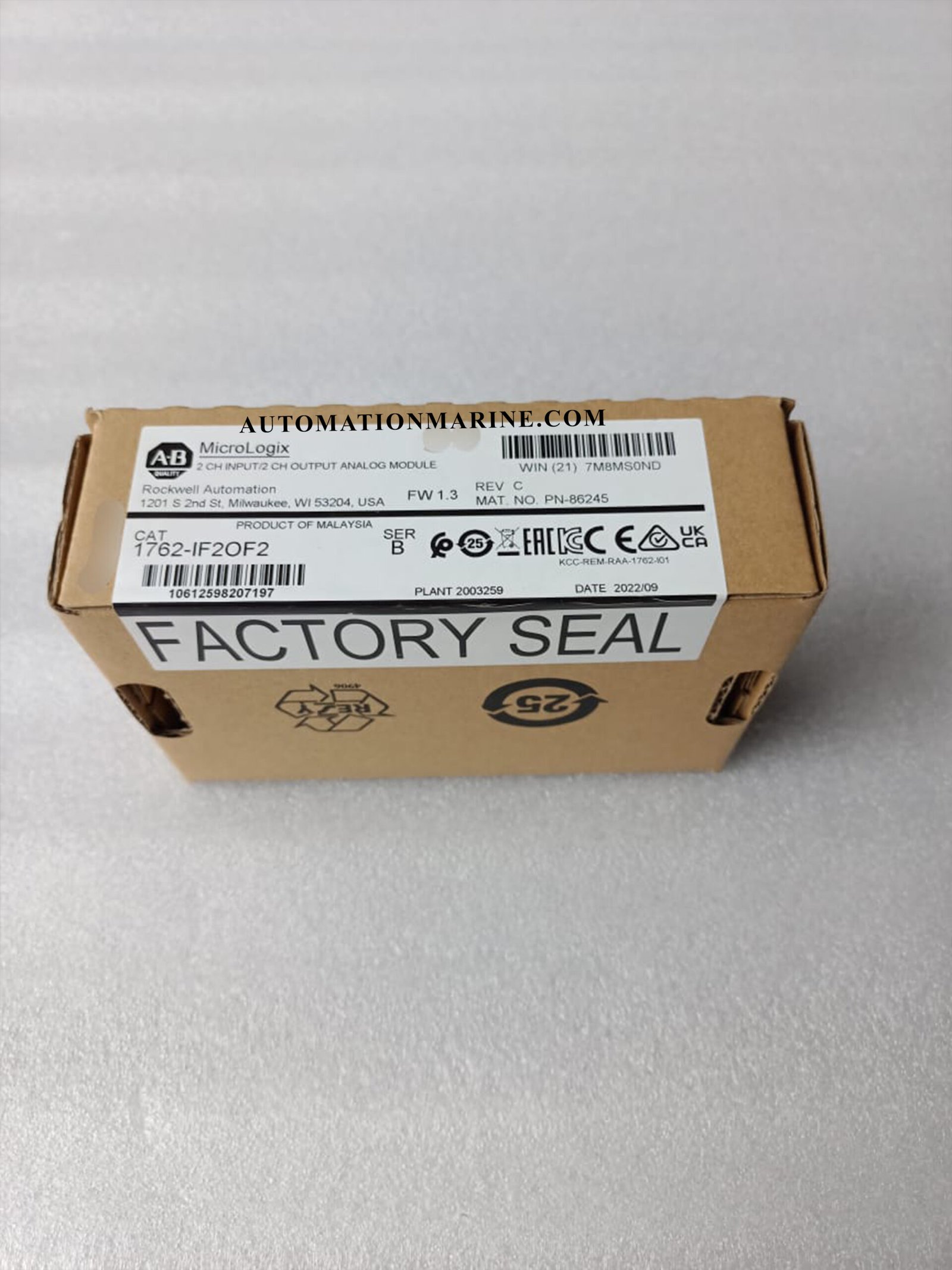 1762-IF20F2 ALLEN-BRADLEY 1762-IF20F2 2CH INPUT/2CH OUTPUT ANALOG MODULE MODULE