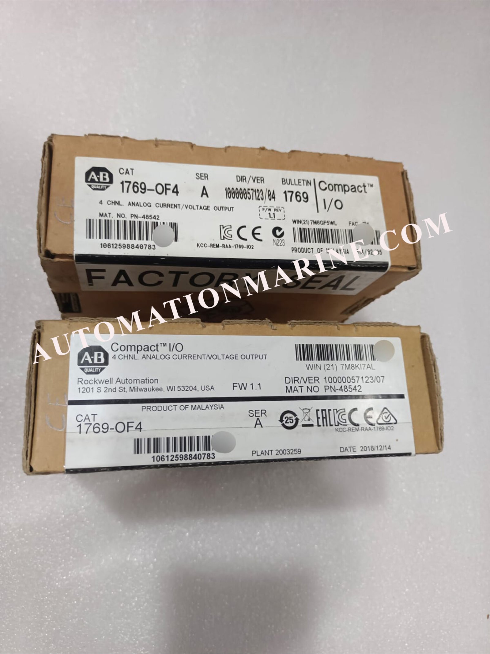 1769-OF4 ALLEN-BRADLEY 1769-OF4 4CHNL ANALOG CURRENT/VOLTAG OUTPUT MODULE MODULE