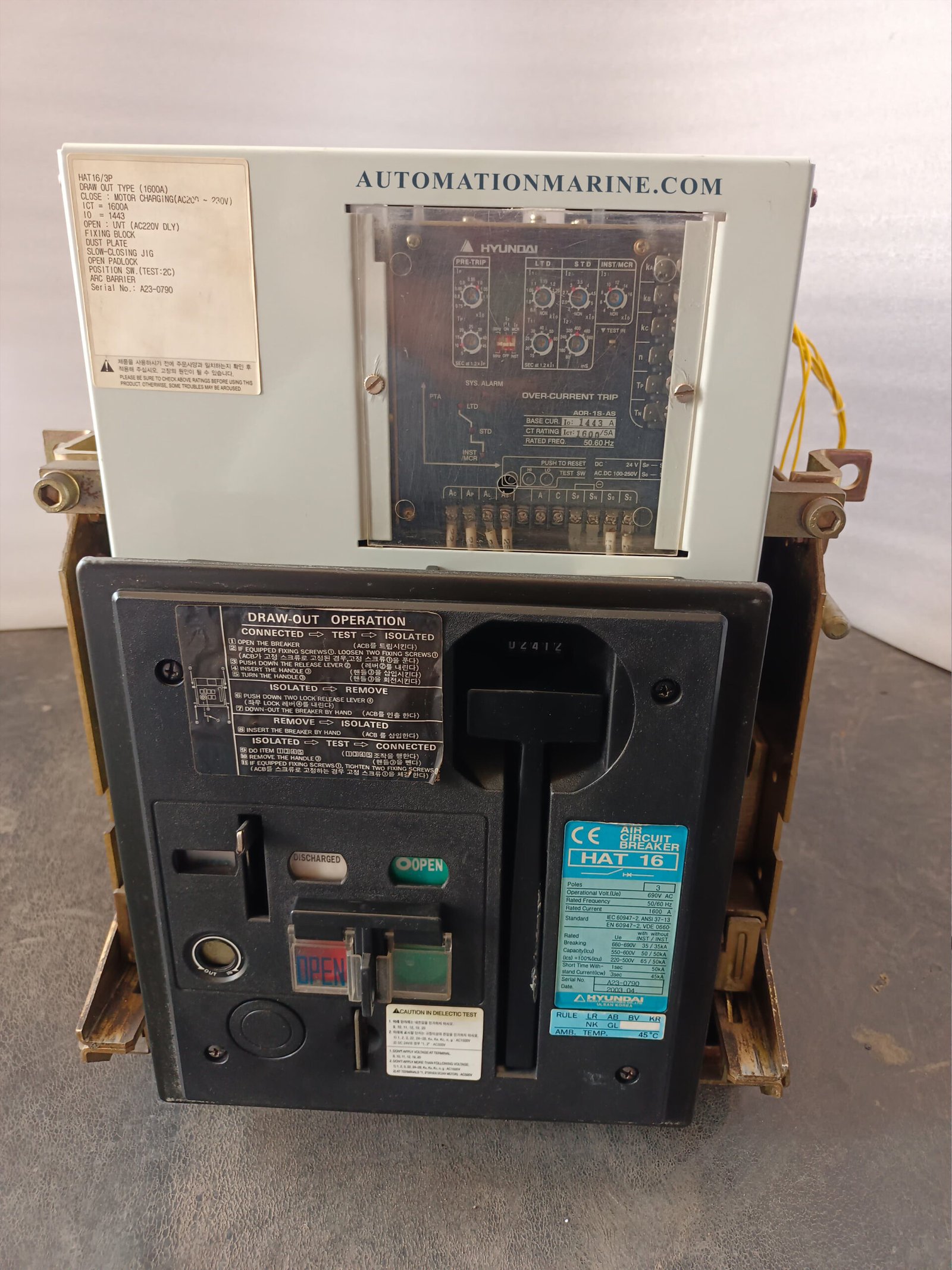 HYUNDAI HAT16 AIR CIRCUIT BREAKER HYUNDAI HAT 16 ACB AIR CIRCUIT BREAKER