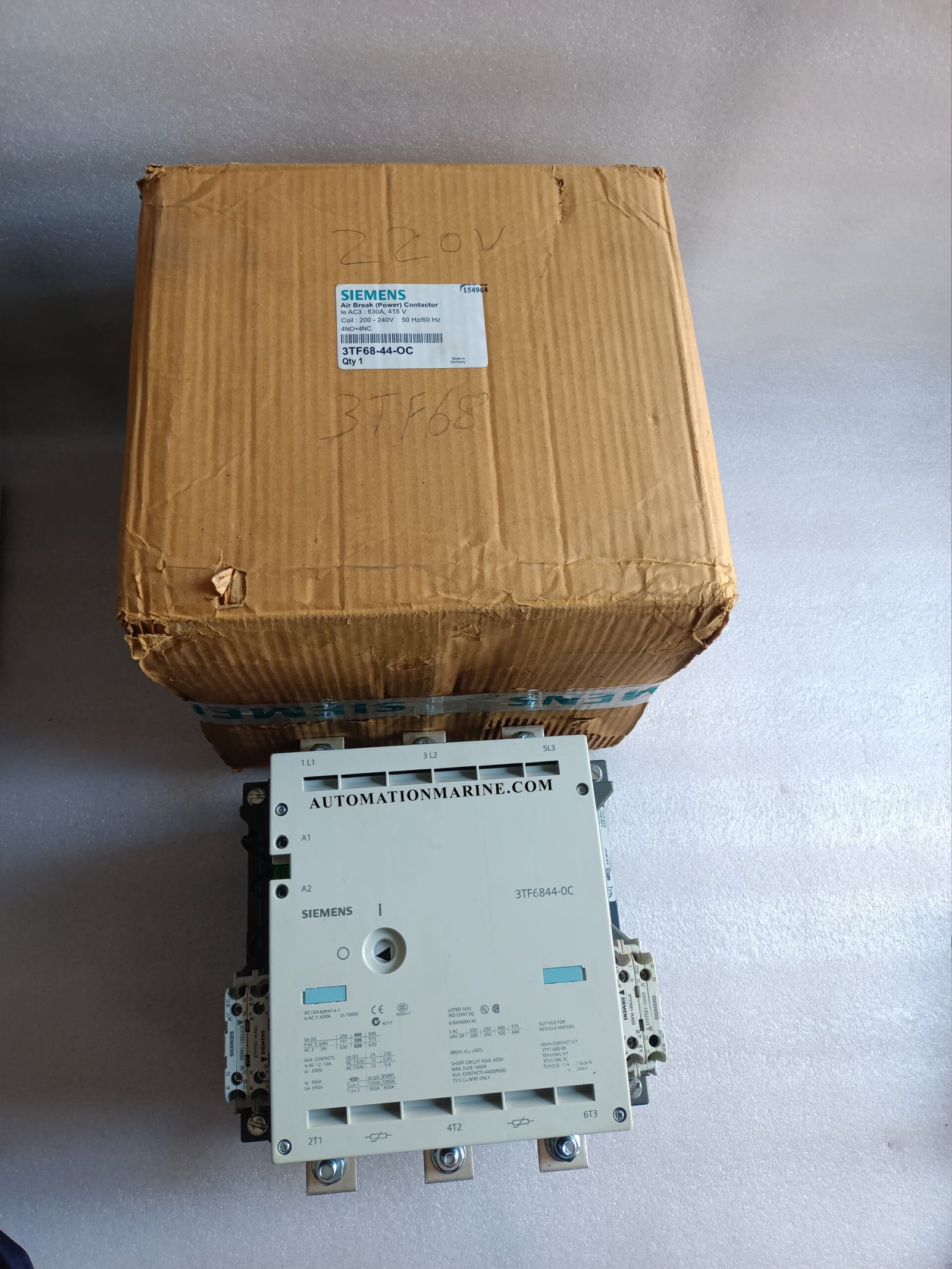 SIEMENS 3TF6844 SIEMENS 3TF6844-0CM7 SIEMENS 3ZX1012-0TF14-1AA2 CONTACTOR