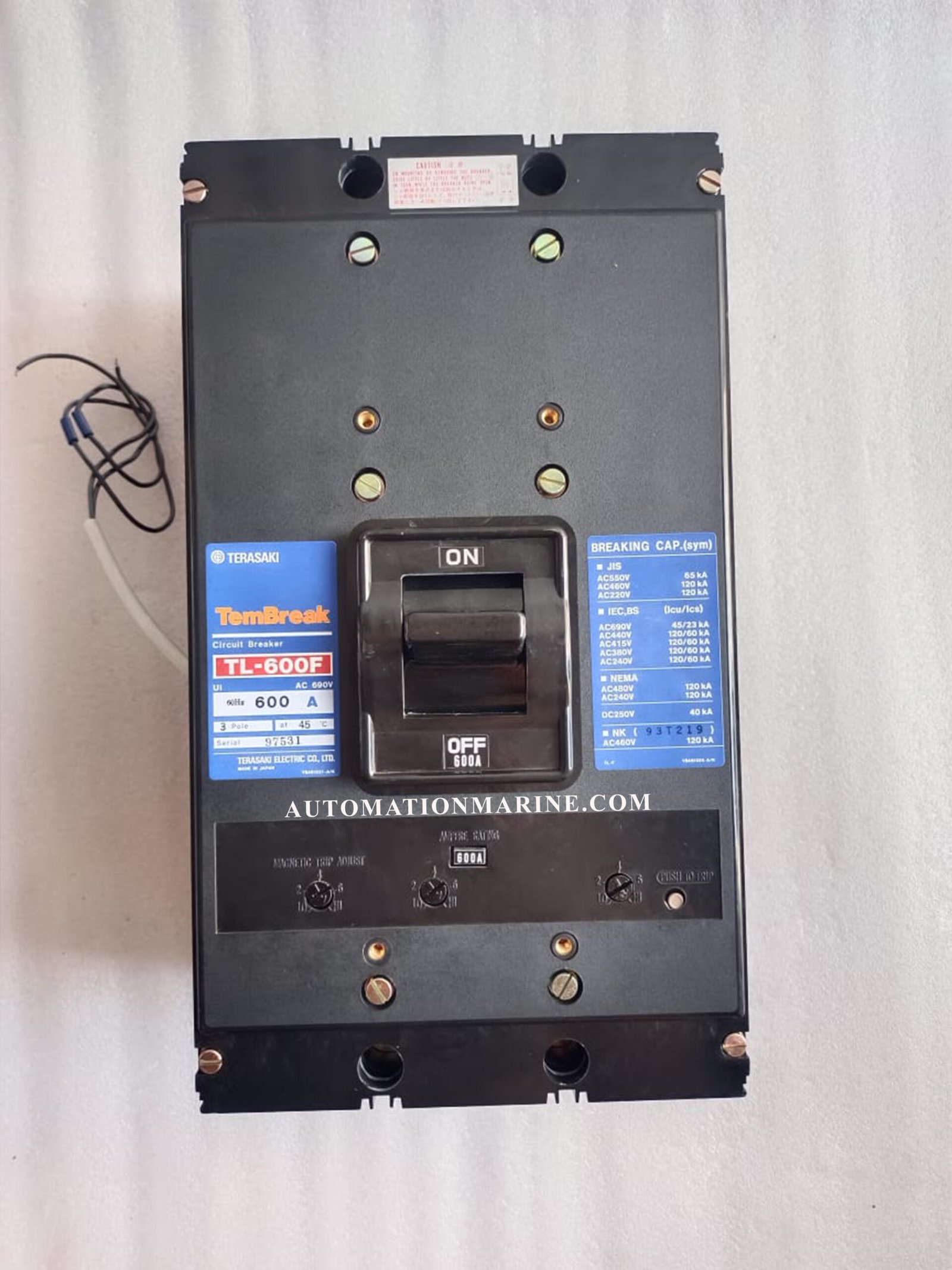 TERASAKI TL-600F TERASAKI TEMBREAK CIRCUIT BREAKER TL-600F 600A MODULE