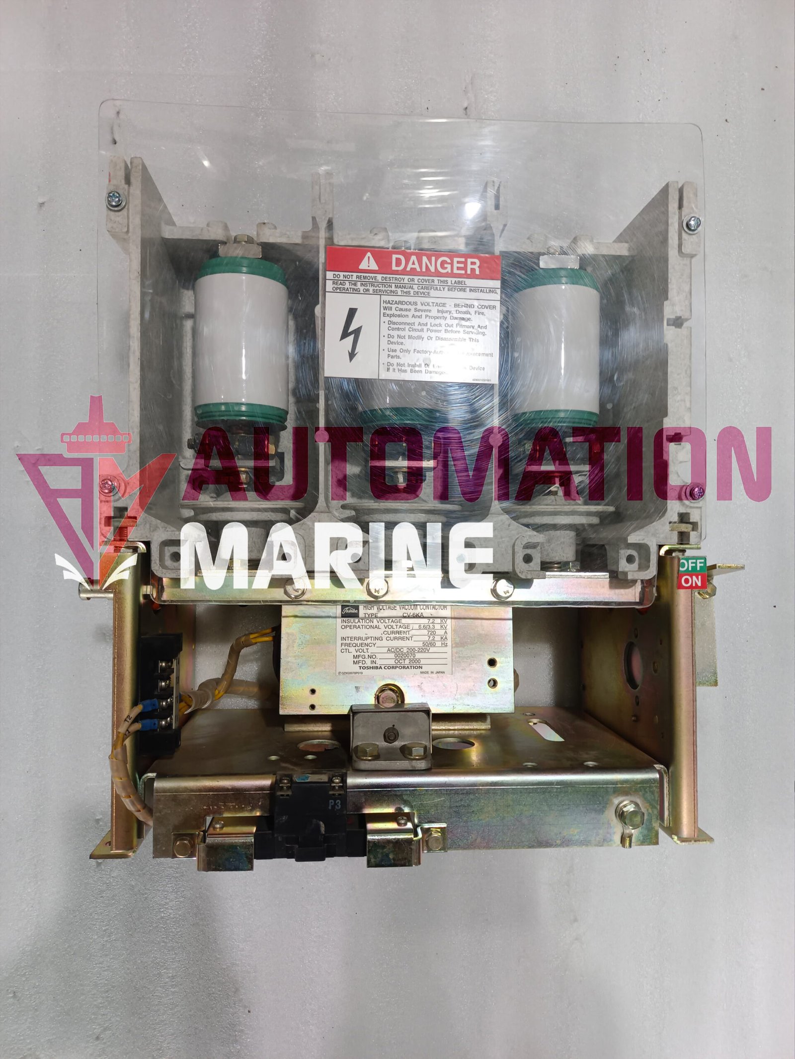 CV-6KA TOSHIBA CV-6KA HIGH VOLTAGE VACUUM CONTACTOR 700AMP 220V AC VACCUM CONTACTOR