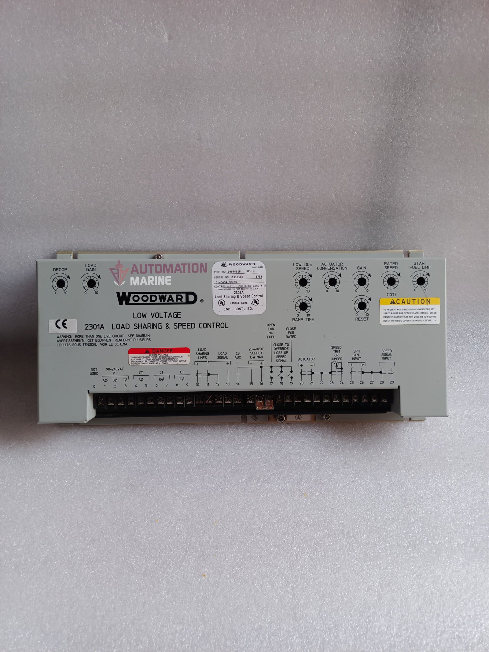 WOODWARD 9907-018 WOODWARD 2301A LOAD SHARING & SPEED CONTROL CONTROLLER