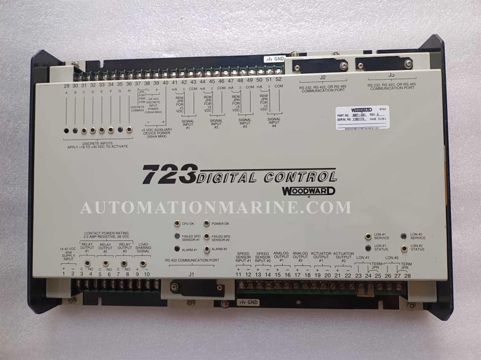 WOODWARD 723DIGITAL CONTROL WOODWARD 9907-031 CONTROLLER