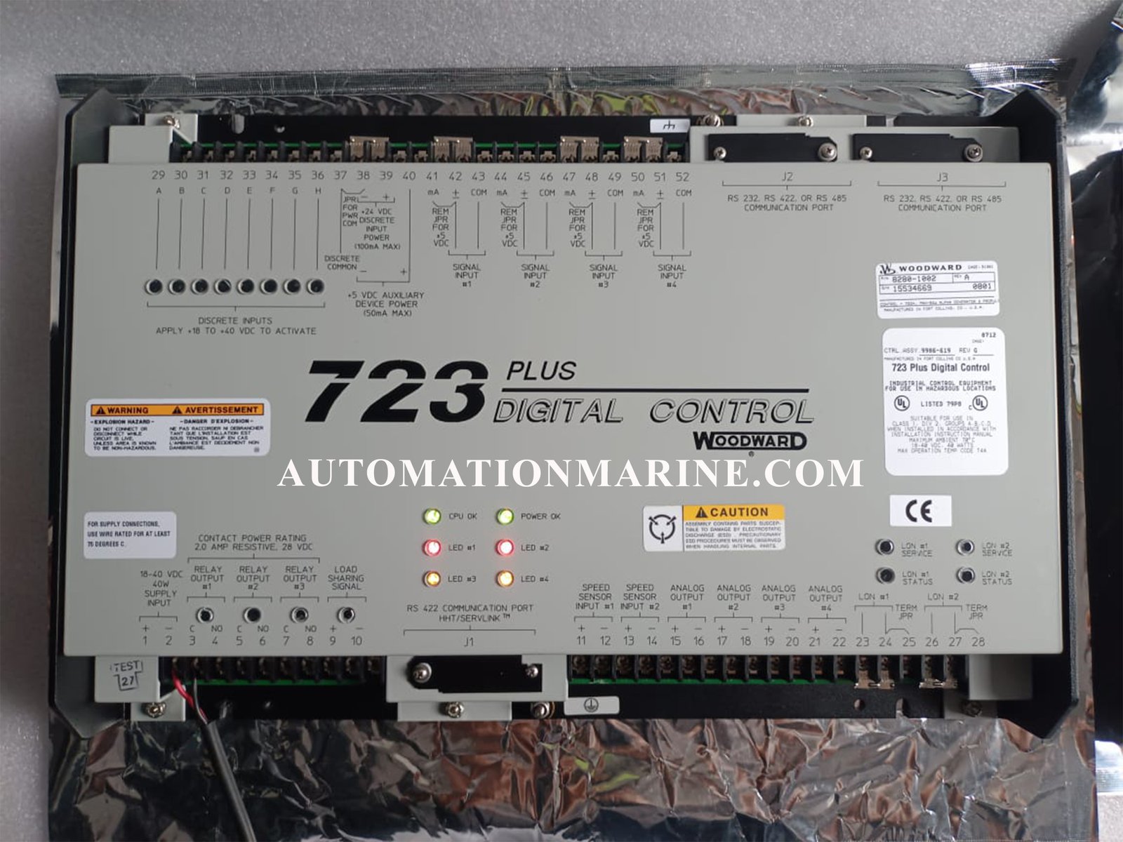 WOODWARD 9906-619 WOODWARD 8280-1002  WOODWARD 723 PLUS DIGITAL CONTROL CONTROLLER