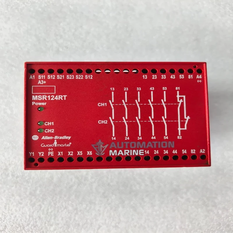 Allen-Bradley Guardmaster MSR124RT Safety Relay 440R-G23110 Series A | 24V AC/DC | 5 NO Safety Outputs | Industrial Machine Safety Relay RELAY