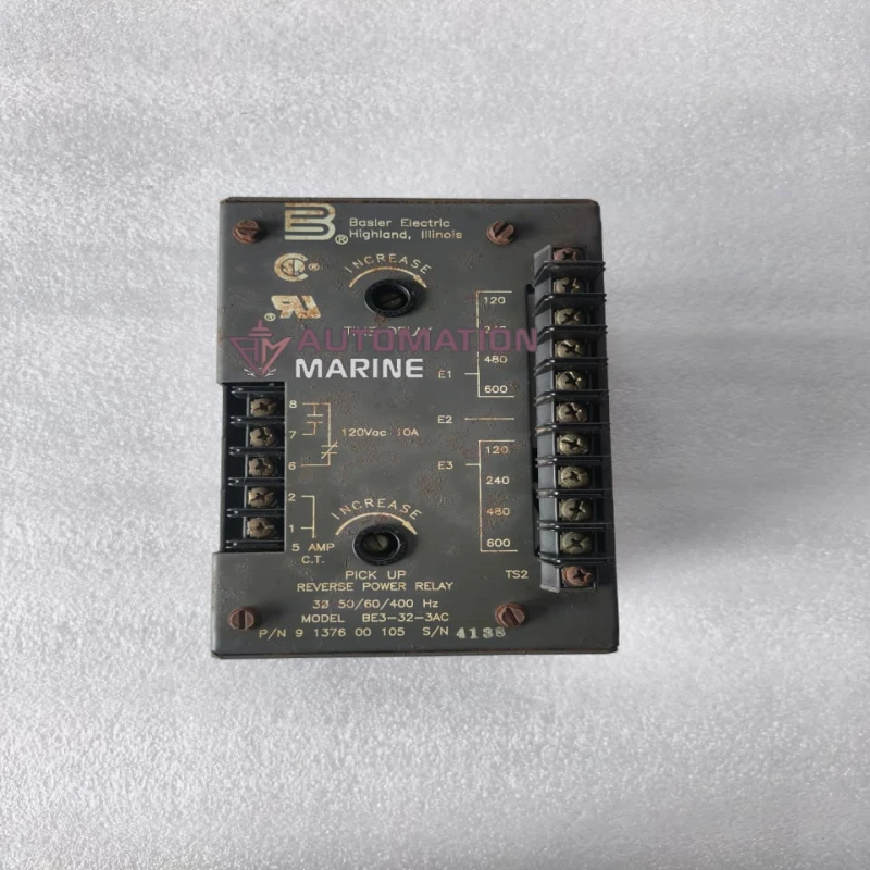 Basler Electric BE3-32-3AC Reverse Power Relay P/N 9137600105 | 3Ø 50/60Hz 400Hz Generator Protection Relay | 5A CT Input RELAY