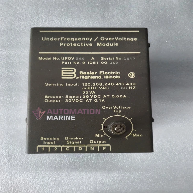 Basler Electric UFOV 260A Under Frequency / Over Voltage Protective Module | Part No. 9 1051 00 100 | Generator Protection Relay Module MODULE