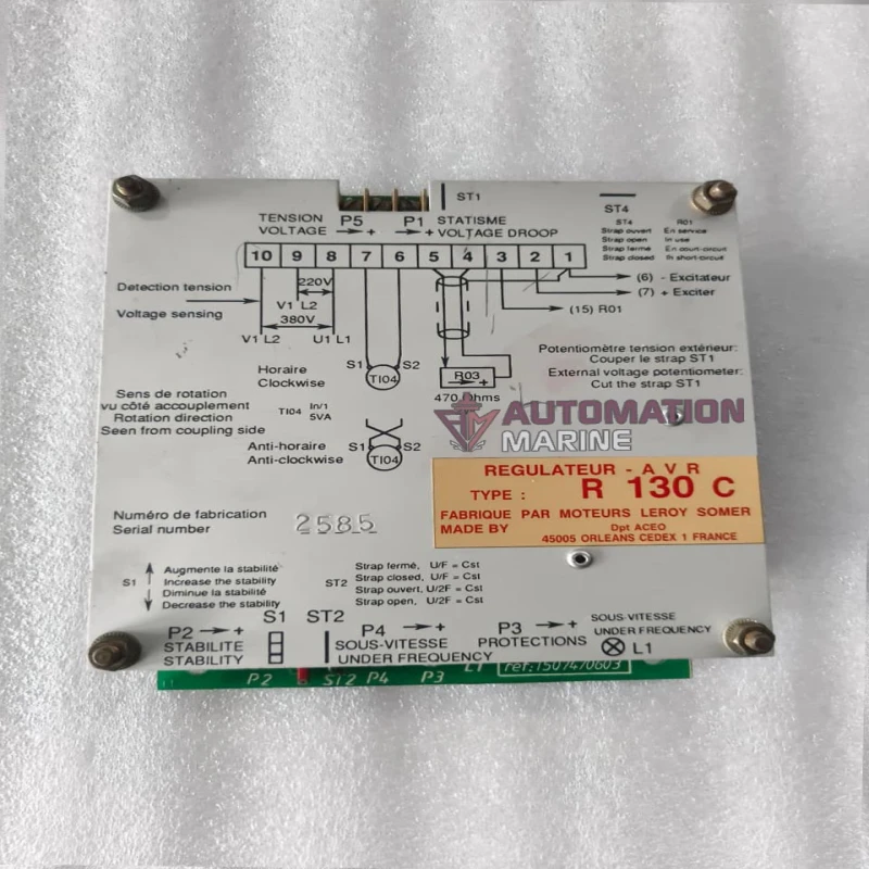 Leroy Somer R 130 C Automatic Voltage Regulator (AVR) for Alternator Generator | Voltage Regulator Module OTHERS