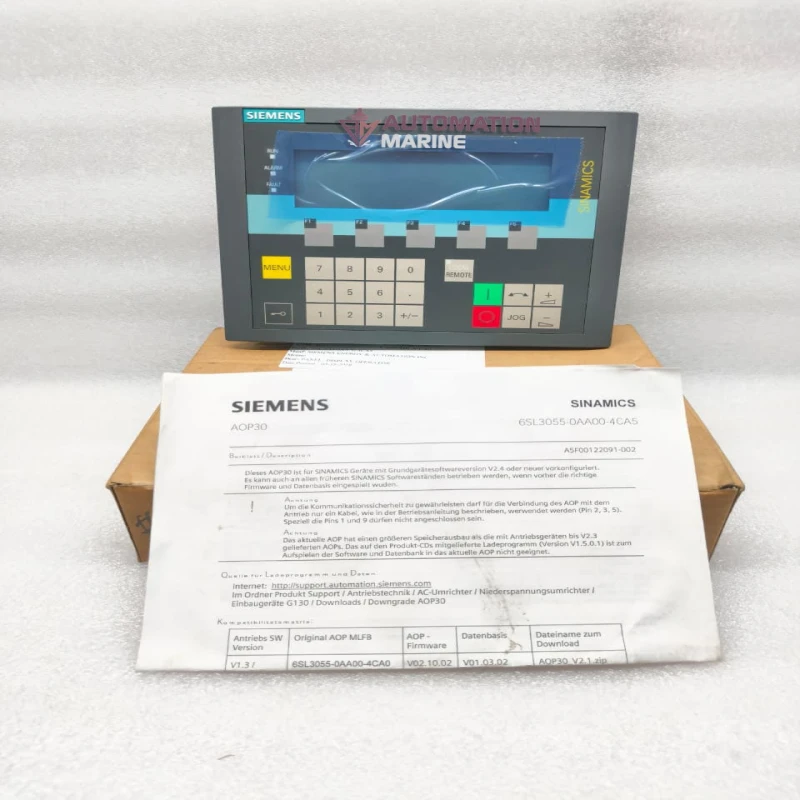 Siemens 6SL3055-0AA00-4CA5 SINAMICS S120 AOP30 Advanced Operator Panel for Drive Commissioning & Diagnostics HUMAN MACHINE INTERFACE (HMI)