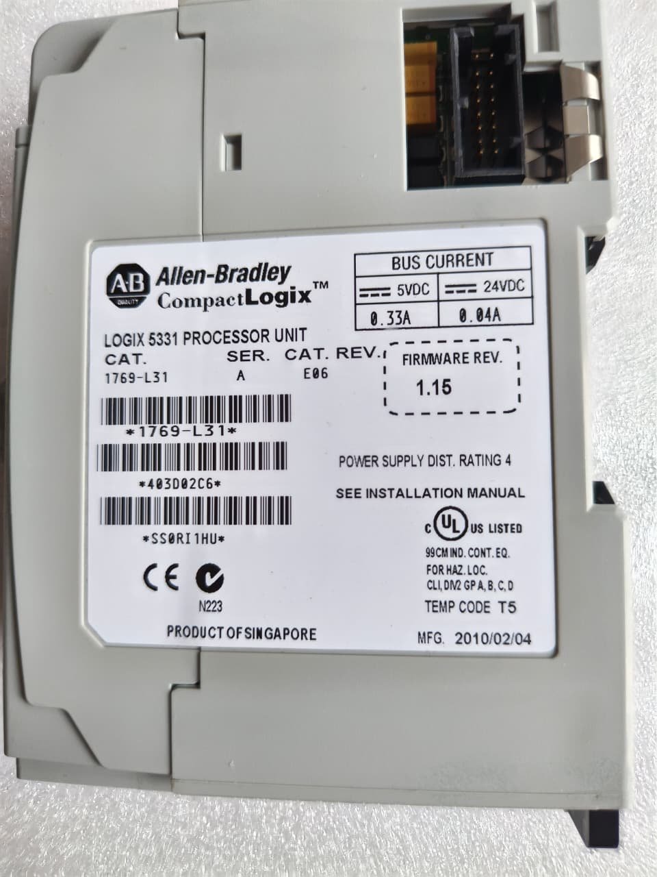 ALLEN BRADLEY 1769-L31 ALLEN BRADLEY 1769L31 COMPACTLOGIX 5331 PROCESSOR UNIT thumbnail 5