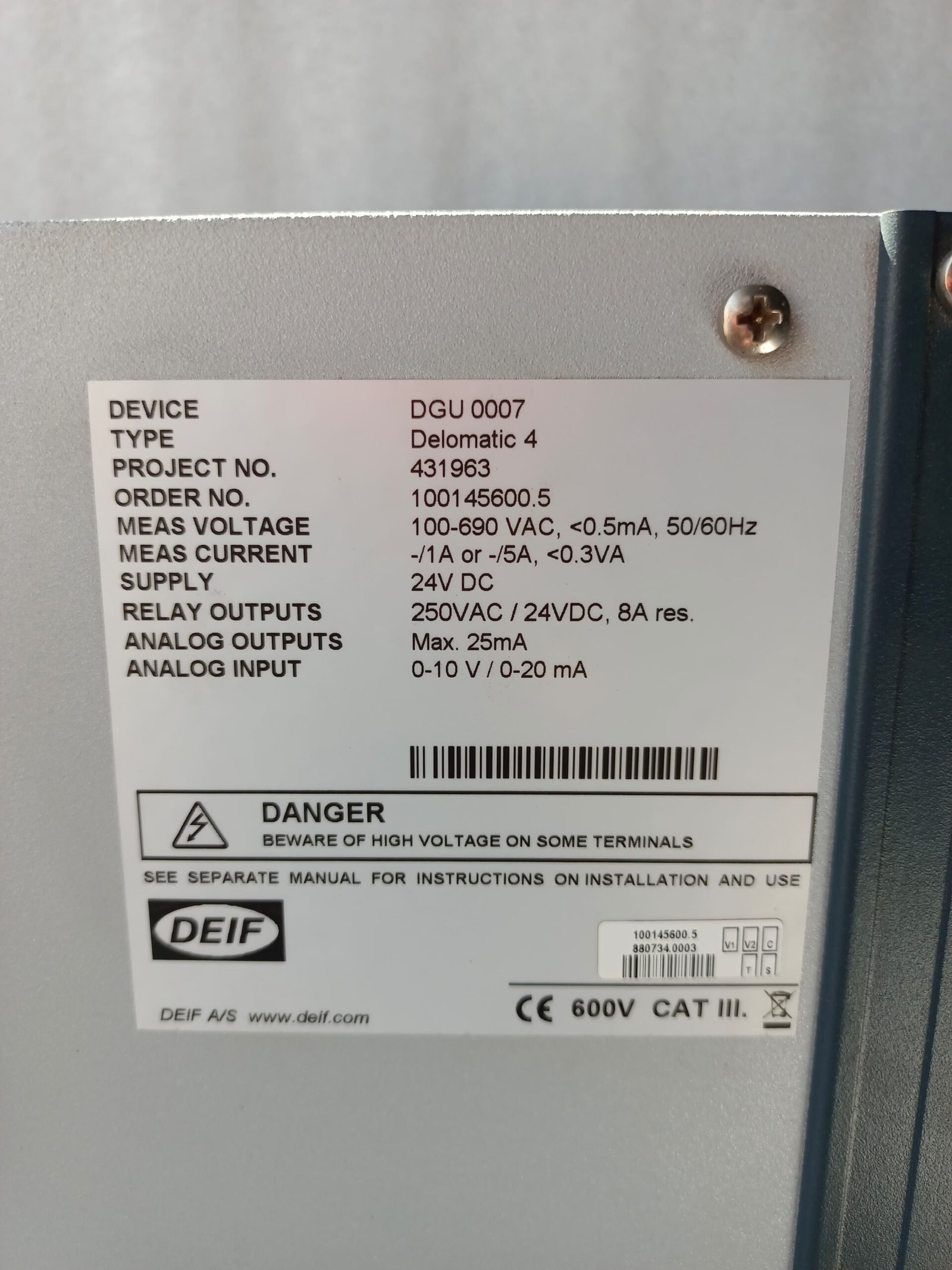 DEIF DELOMATIC4 DEIF DGU0007 DEIF PCM4.1 DEIF IOM4.1 DEIF SCM4.1 DEIF DELOMATIC4 FULL UNIT thumbnail 14