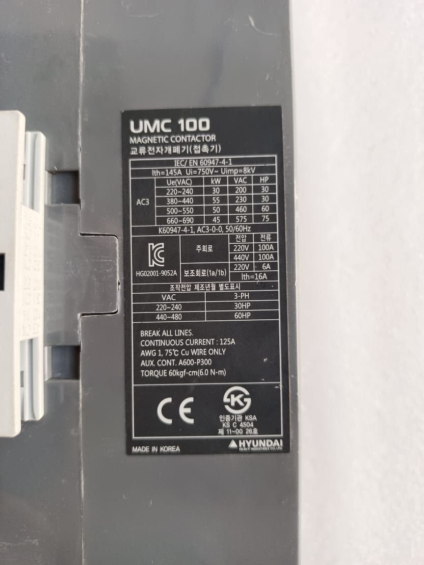HYUNDAI UMC100 MEGNETIC CONTACTOR HYUNDAI UMC 100 thumbnail 8