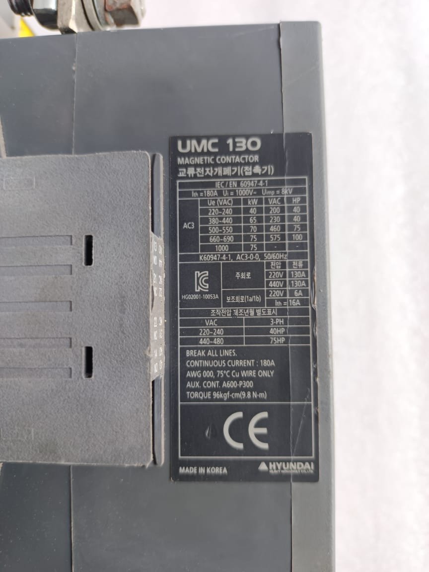 HYUNDAI UMC130 MEGNETIC CONTACTOR HYUNDAI UMC 130 thumbnail 8