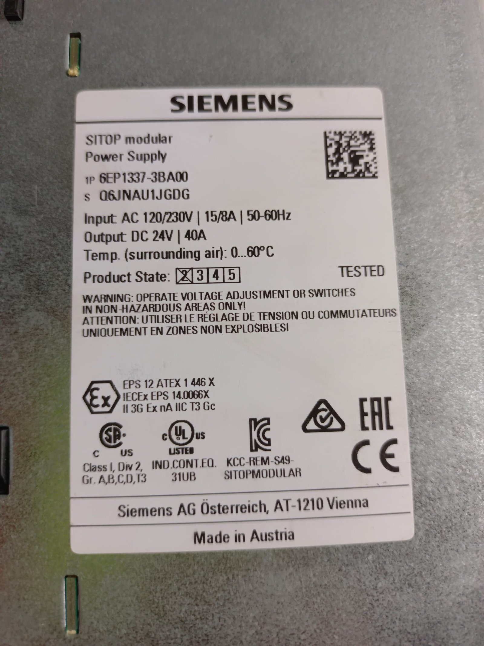 SIEMENS 6EP1337-3BA00 SIEMENS SITOP PSU100M 6EP13373BA00 NEW SMPS thumbnail 9