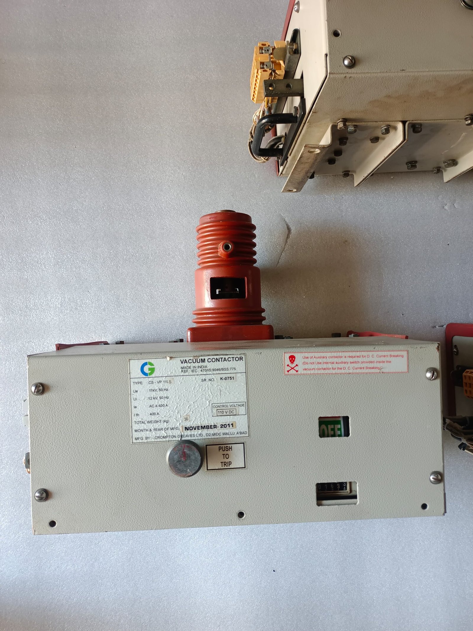 CS-VP 11LS VACUUM CONTACTOR CSVP11LS 400AMP 12KV VACUUM CONTACTOR thumbnail 2