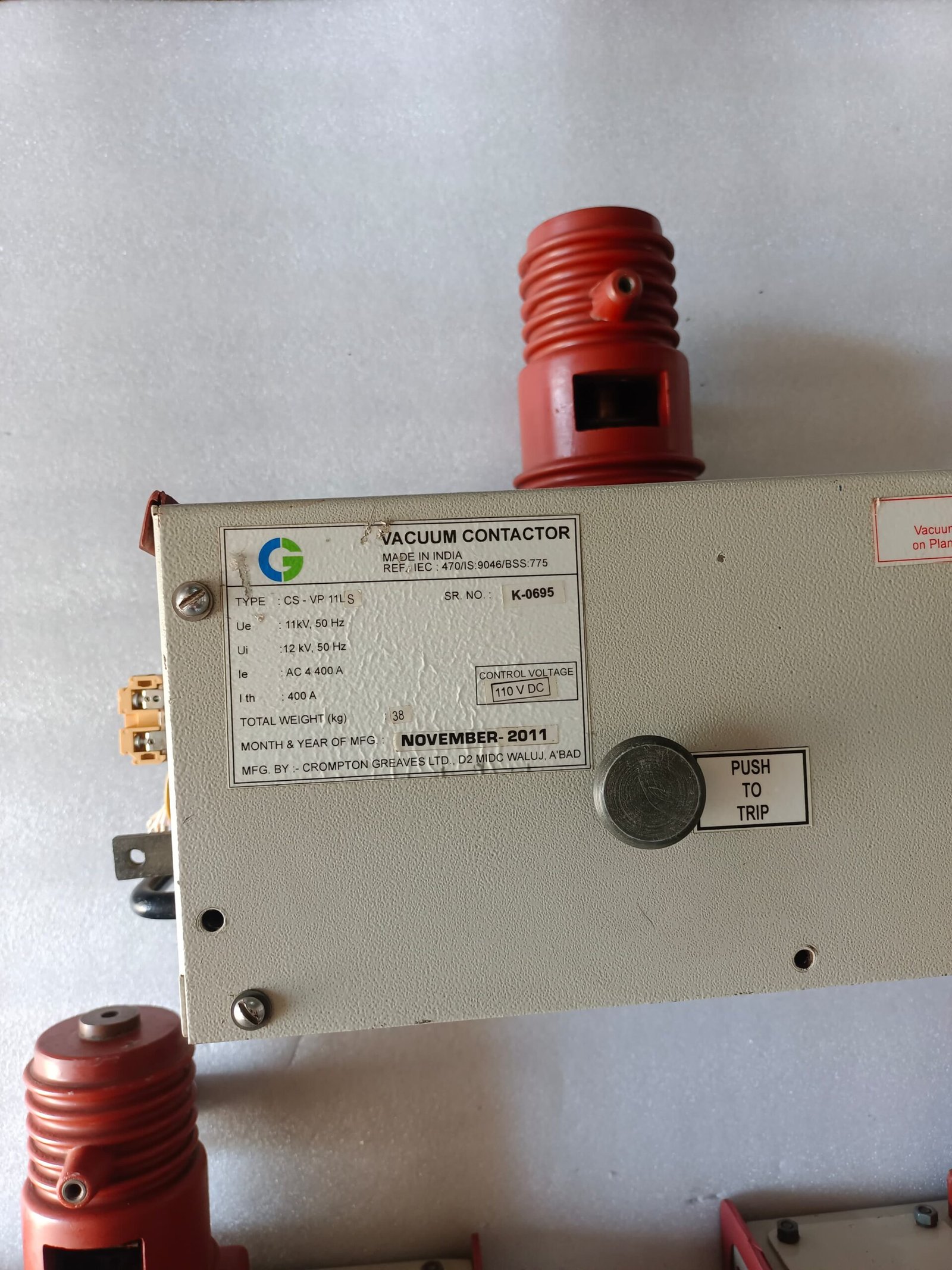 CS-VP 11LS VACUUM CONTACTOR CSVP11LS 400AMP 12KV VACUUM CONTACTOR thumbnail 4