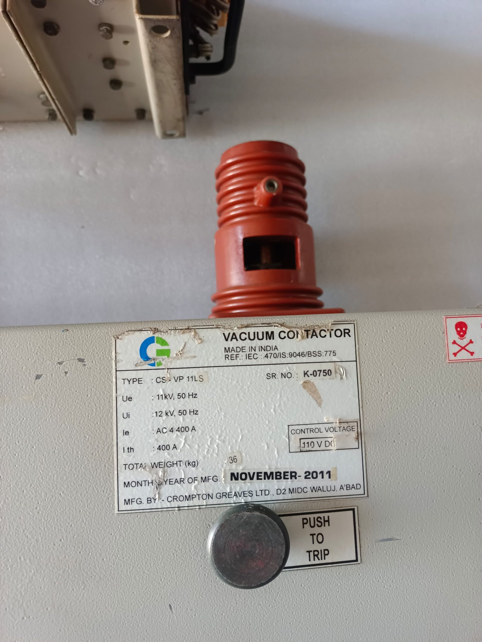 CS-VP 11LS VACUUM CONTACTOR CSVP11LS 400AMP 12KV VACUUM CONTACTOR thumbnail 5