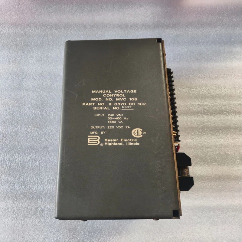 Basler Electric MVC108 Manual Voltage Control Module | Part No. 9 0370 00 102 | 240VAC Input | 220VDC 7A Output | Generator Excitation Voltage Controller thumbnail 5