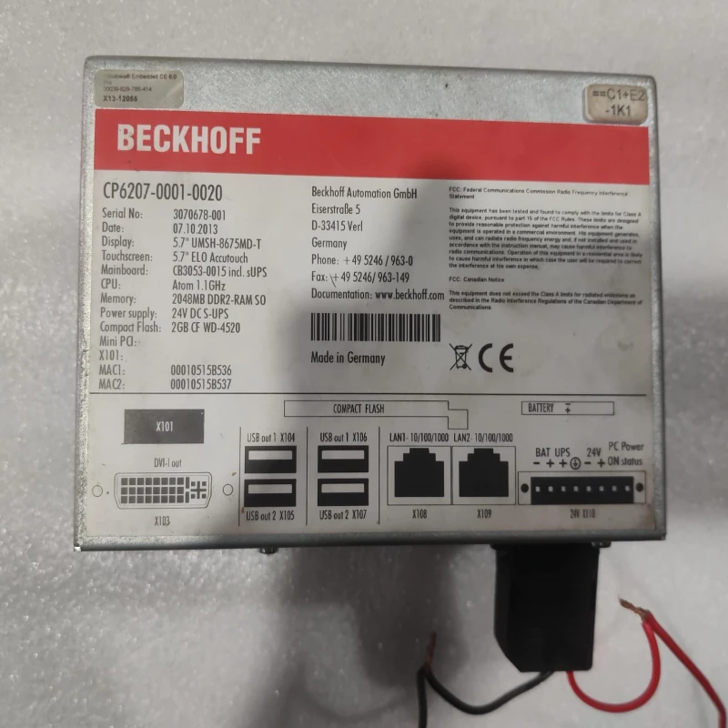 Beckhoff CP6207-0001-0020 Industrial Control Panel PC | Compact HMI Touch Panel | Automation Display Unit thumbnail 7