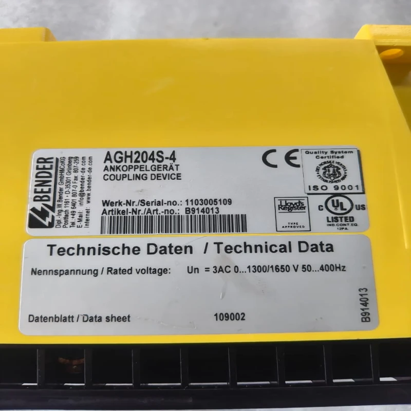 BENDER AGH204S-4 Ankoppelgerat Coupling Device B914013 | Insulation Monitoring Coupling Device for IT Systems thumbnail 7