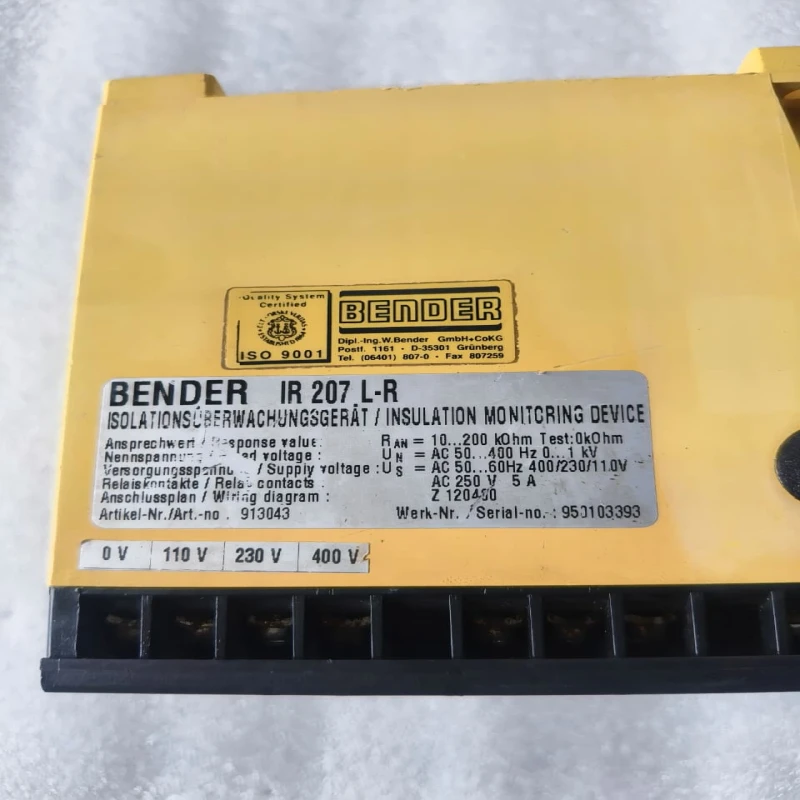 BENDER IR207L-R Insulation Monitoring Relay | Continuous Insulation Resistance Monitor for IT Power Systems thumbnail 7