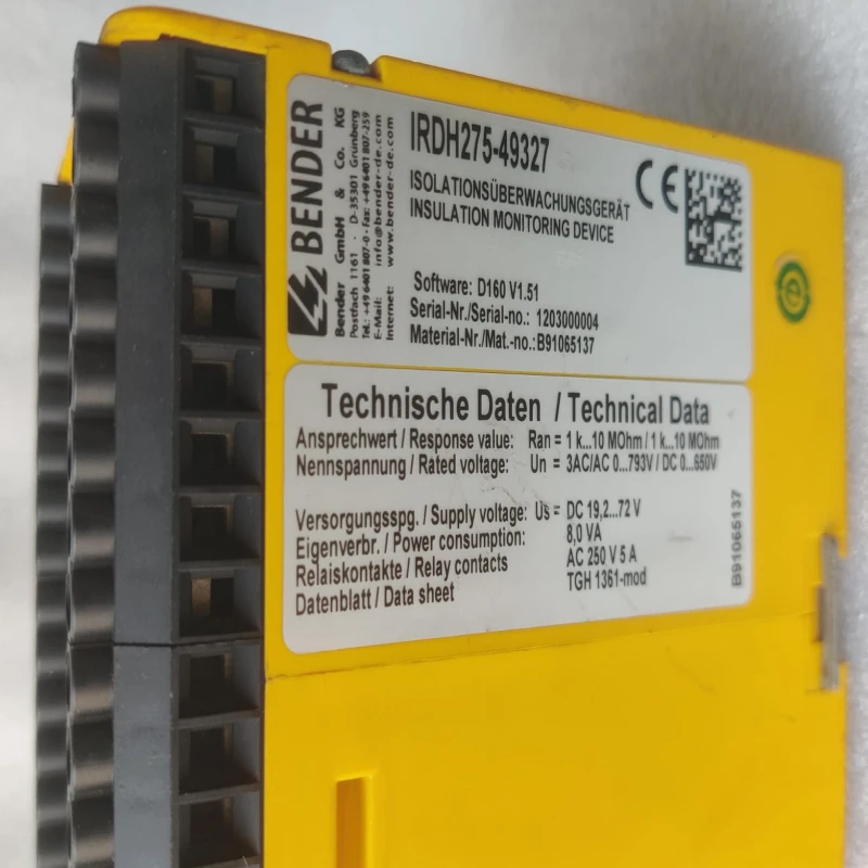 BENDER IRDH275-49327 Insulation Monitoring Device (IMD) for Unearthed IT Power Systems | Continuous Insulation Resistance Monitoring thumbnail 7