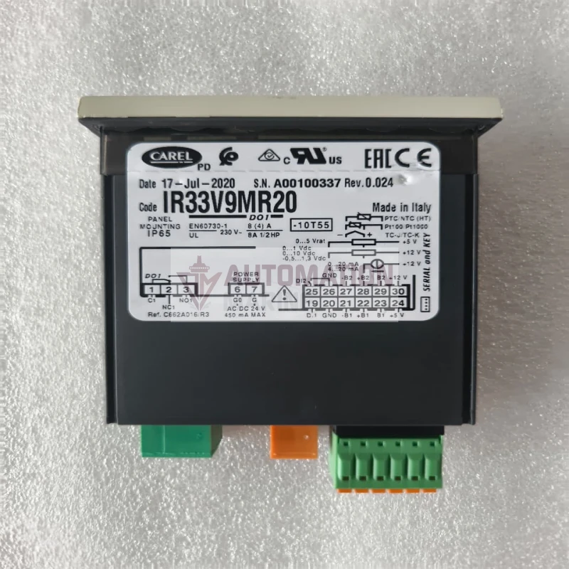 Carel IR33V9MR20 Universal Digital Process PID Temperature Controller (24V AC/DC, 1 Relay Output) thumbnail 4