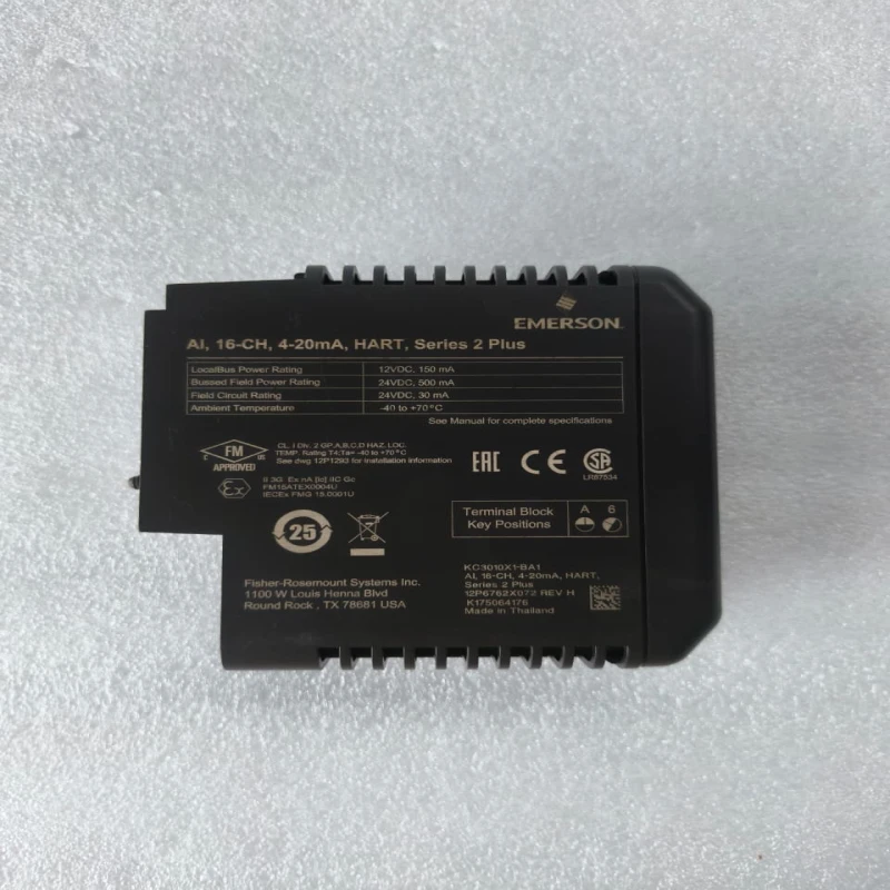 EMERSON KC3010X1-BA1 DeltaV Series 2 Plus Analog Input Module, 16-Channel, 4-20mA HART thumbnail 4