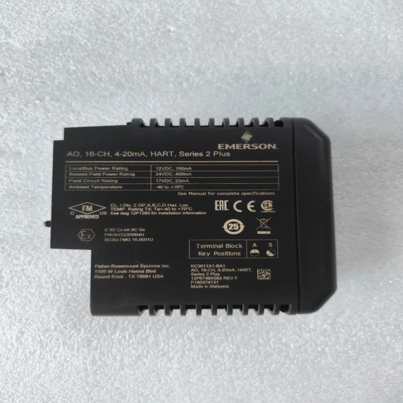 EMERSON KC3011X1-BA1 DeltaV Analog Output Module, 16-Channel, 4-20mA HART, Series 2 Plus thumbnail 3