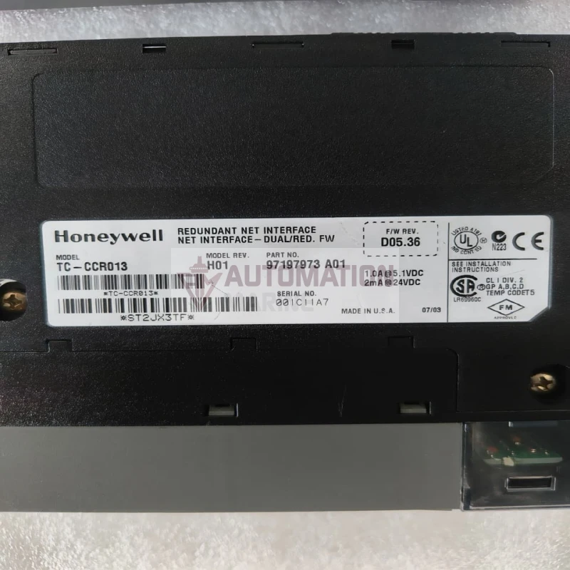 Honeywell TC-CCR013 Redundant Net Interface Module Dual/Red. FW H01 Part No. 97197973 A01 thumbnail 7