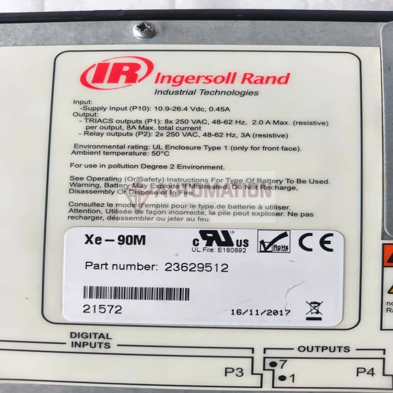 Ingersoll Rand Xe-90M Industrial Controller Compressor Controller | Part Number: 23629512 thumbnail 5