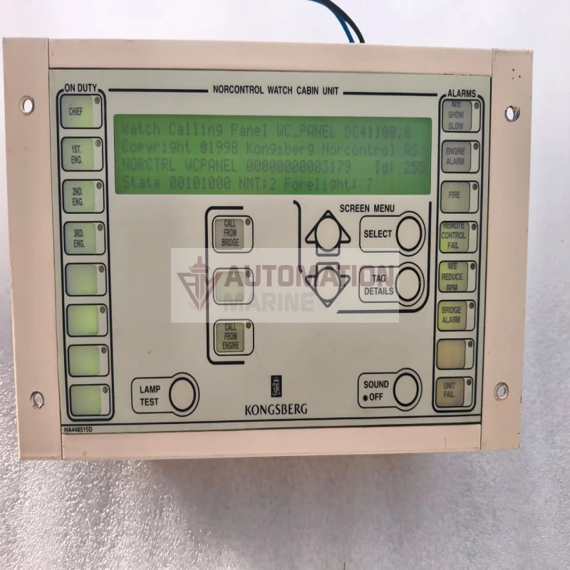 Kongsberg Norcontrol HA448515D Watch Cabin Unit WCU Display – Marine Control System thumbnail 9