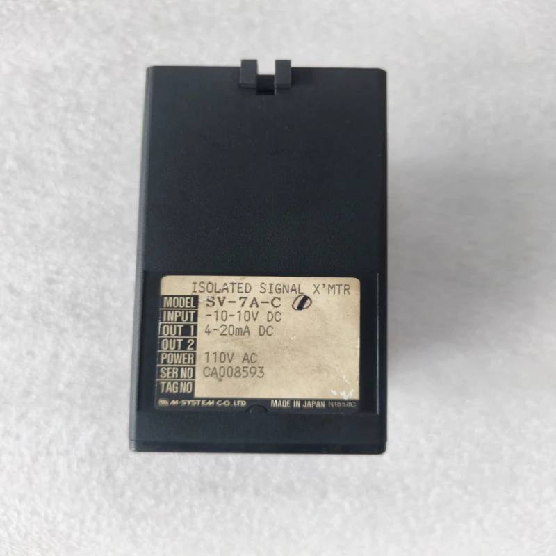 M-SYSTEM SV-7A-C Isolated Signal Transmitter -10 to +10V DC Input to 4-20mA DC Output 110V AC thumbnail 2