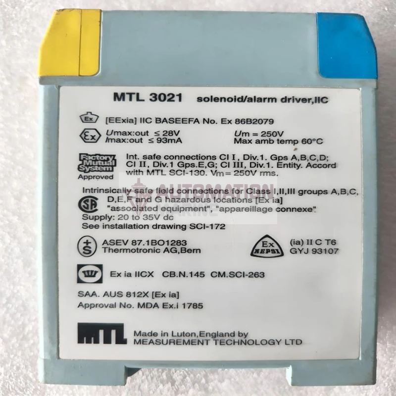 MTL 3021 Solenoid/Alarm Driver, IIC | Intrinsically Safe Ex ia Barrier | 20–35V DC Supply | Measurement Technology Ltd thumbnail 6