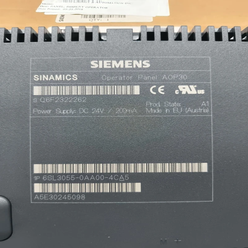Siemens 6SL3055-0AA00-4CA5 SINAMICS S120 AOP30 Advanced Operator Panel for Drive Commissioning &amp; Diagnostics thumbnail 8