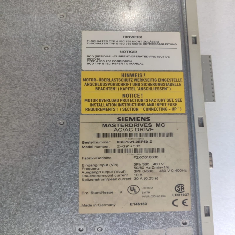 Siemens Masterdrives MC 6ES7021-0EP50-Z Servo Drive Module | High-Performance Motion Control Drive thumbnail 6