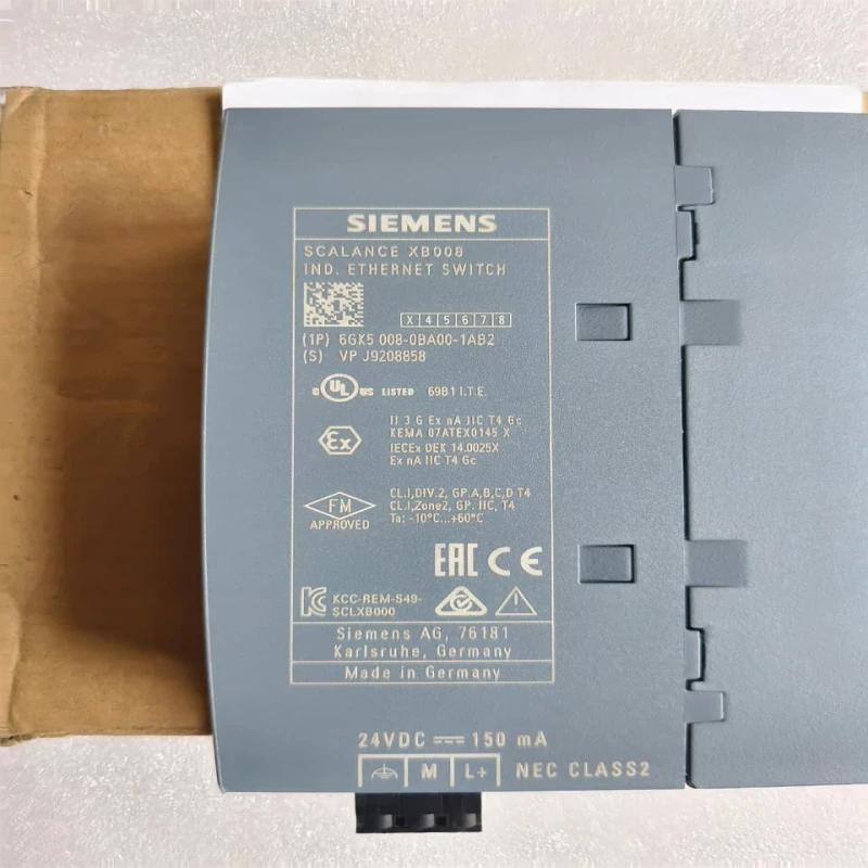 Siemens SCALANCE XB008 Industrial Ethernet Switch 8-Port RJ45 Unmanaged DIN Rail | 6GK5008-0BA00-1AB2 thumbnail 8