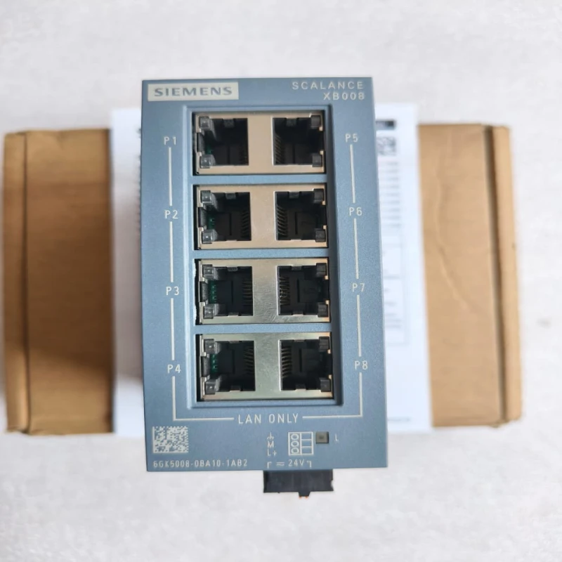 Siemens SCALANCE XB008 Unmanaged Industrial Ethernet Switch 8-Port RJ45 | 6GK5008-0BA10-1AB2 | DIN Rail Mount thumbnail 2
