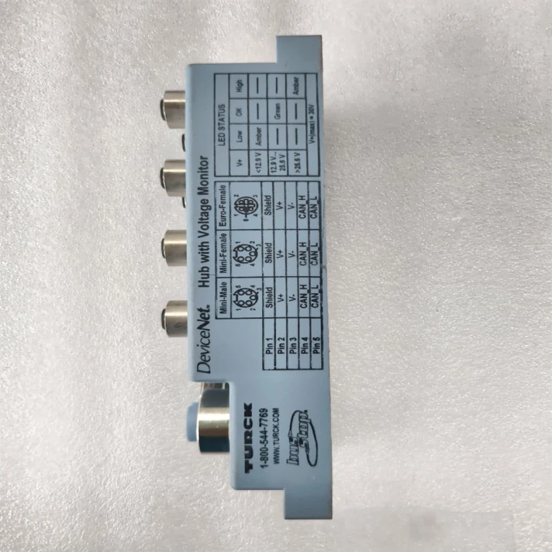 TURCK JBBS-57-E811 DeviceNet 8-Port Passive Junction Box Hub with Voltage Monitoring, M12 Eurofast Connectors 7/8 Minifast Bus In/Out thumbnail 3
