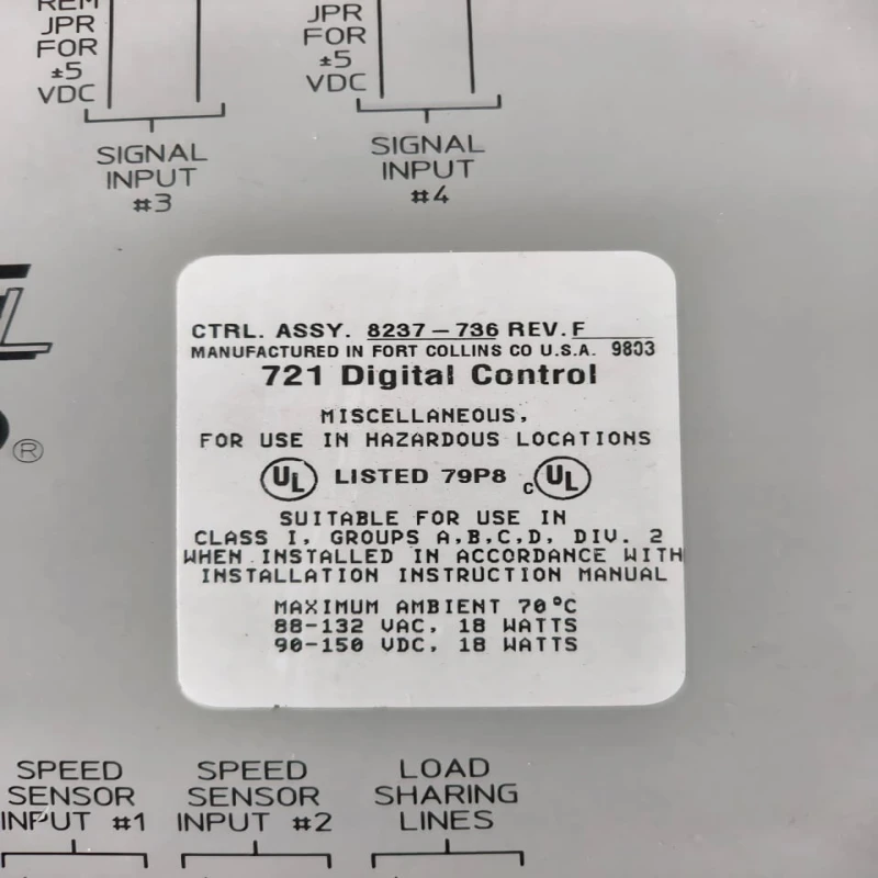 Woodward 721 Digital Control 9907-207 Rev. B | Control Assembly 8237-736 Rev. F | Industrial Engine And Generator Governor Controller thumbnail 7
