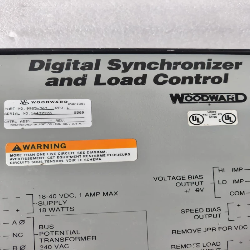 Woodward 9905-363 Digital Synchronizer and Load Control | Generator Synchronizing Controller | Automatic Load Sharing Parallel Generator Control Module thumbnail 4
