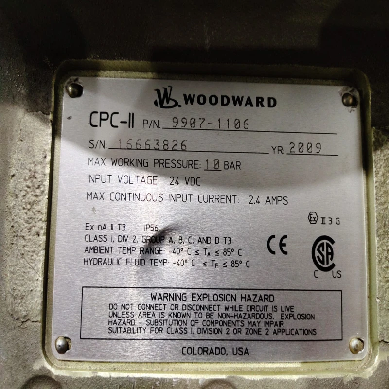 WOODWARD CPC-II 9907-1106 Current-to-Pressure Converter | 4-20mA Input | 0-10 Bar Hydraulic Control Pressure thumbnail 7