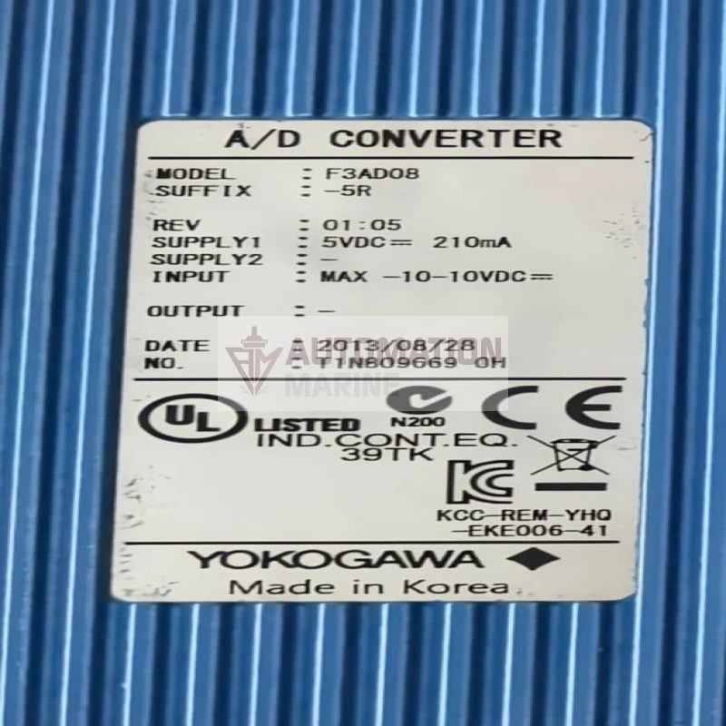 Yokogawa F3AD08-5R FA-M3 Series 8-Channel 16-Bit Analog Input Module A/D Converter, 0-5V / 1-5V / 0-10V / ±10V DC thumbnail 8