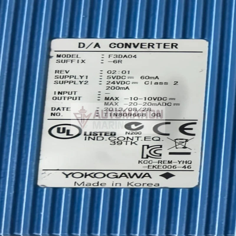 Yokogawa F3DA04-6R FA-M3 Series 4-Channel 16-Bit D/A Analog Output Module, ±10V / ±20mA thumbnail 7