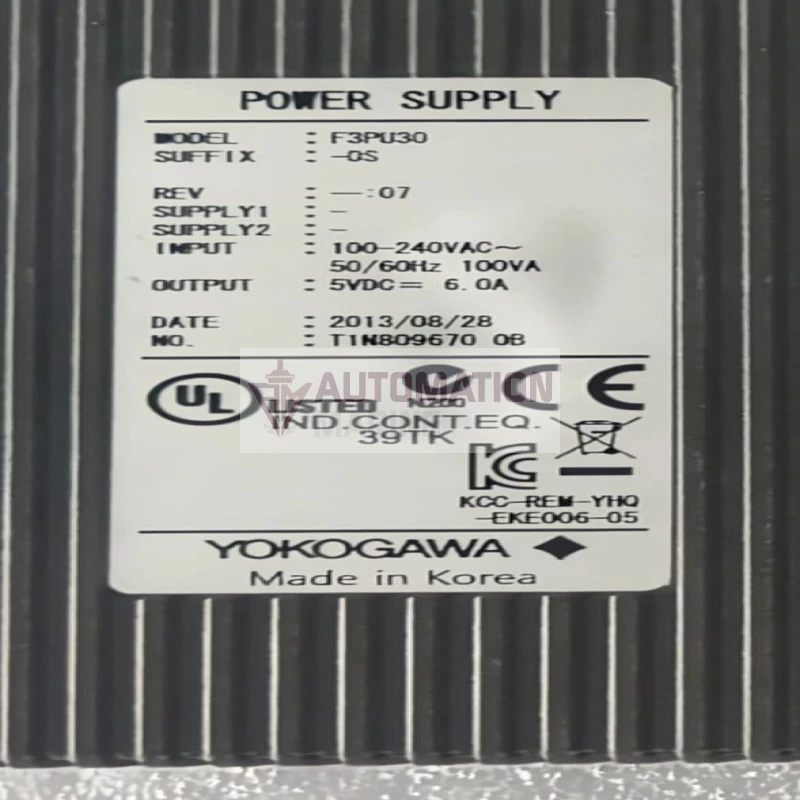 Yokogawa F3PU30-0S Power Supply Module | FA-M3 PLC Series | 100-240VAC Input | 5VDC 6A Output thumbnail 7